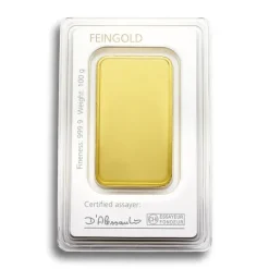 Degussa 100 Gramm Goldbarren geprägt