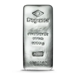 Degussa 1 Kilogramm Silberbarren gegossen