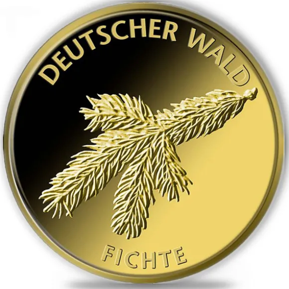 Deutscher Wald - Fichte - 1/8 Unze Gold 2012 + Zertifikat