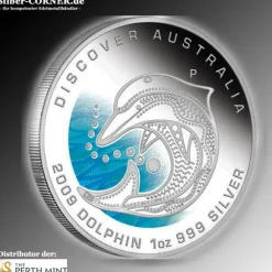 Discover Australia -Dreaming- Dolphin 1 Oz Silber PROOF*