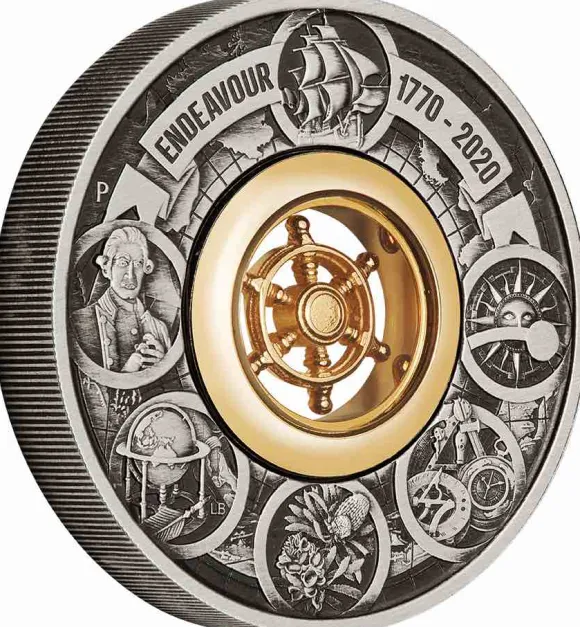 Discovery Endevaour 1770-2020 2 Unzen Silber Antik + Box +COA *
