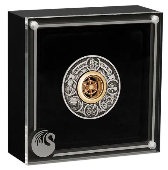 Discovery Endevaour 1770-2020 2 Unzen Silber Antik + Box +COA *