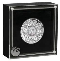 Double Dragon with Mother of Pearl 2 Oz Silber Proof 2024 +Box +COA*