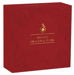 Double Dragon with Mother of Pearl 2 Oz Gold Proof +Box +COA