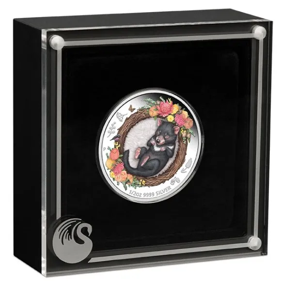 Dreaming down Under - Tasmanian Devil - 1/2 Oz Silber Proof +Box COA*
