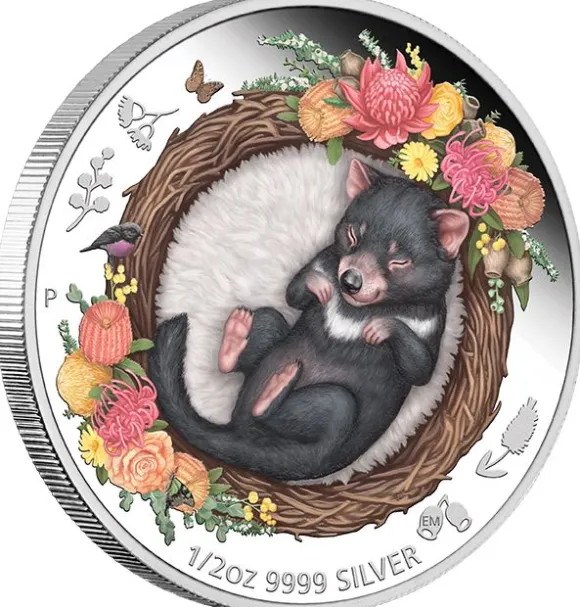 Dreaming down Under - Tasmanian Devil - 1/2 Oz Silber Proof +Box COA*