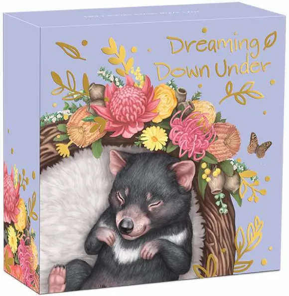 Dreaming down Under - Tasmanian Devil - 1/2 Oz Silber Proof +Box COA*