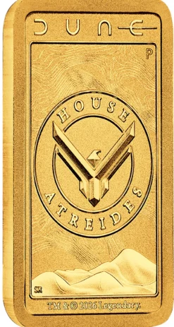 Dune - House of Atreides - 1 Gramm Goldbarren im Blister