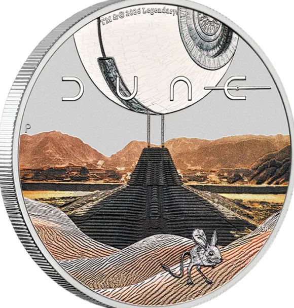 Dune 1 Oz Silber farbig 2026 +Box +COA*