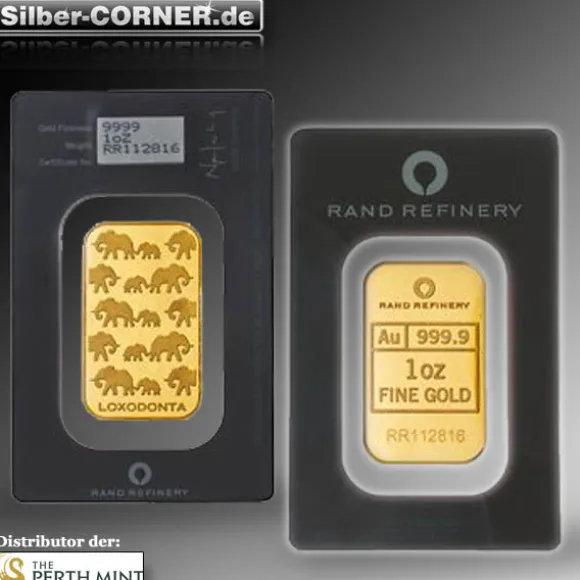 Elefant 1 Oz Goldbarren Rand Refinery