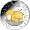 Elefant 1 Unze Silber gilded 2022*