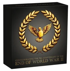 End of WW2 75th Anniversary 2 Oz Gold 2020 Proof + Box