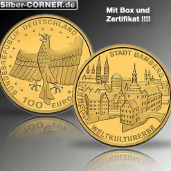 100 Euro - Bamberg - Goldmünze 2004 +Box +COA