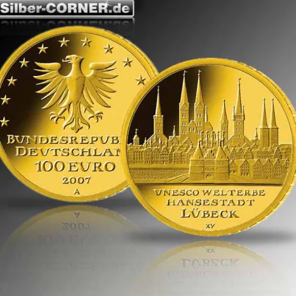 100 Euro - Lübeck - Goldmünze 2007 +Box +COA