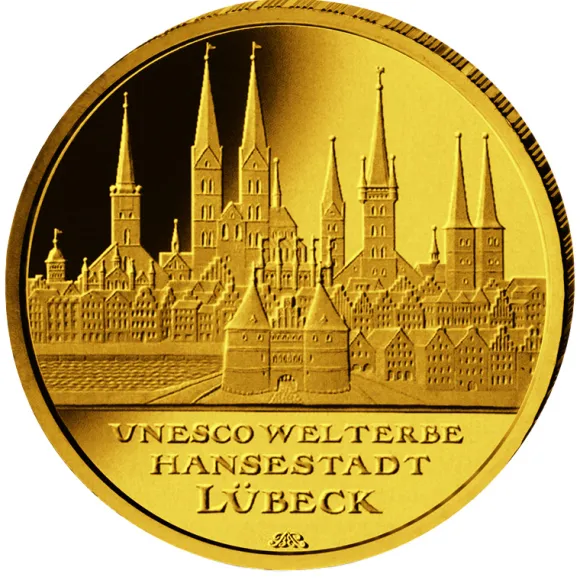 100 Euro - Lübeck - Goldmünze 2007 +Box +COA