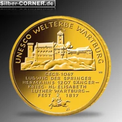 100 Euro - Wartburg - Goldmünze 2011 +Box +COA