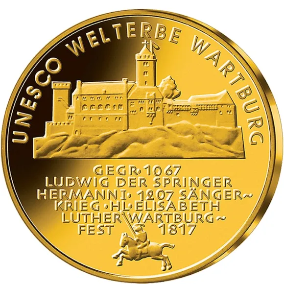 100 Euro - Wartburg - Goldmünze 2011 +Box +COA