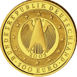 100 Euro - Währungsunion - Goldmünze 2002 +Box +COA