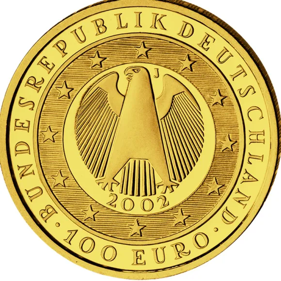 100 Euro - Währungsunion - Goldmünze 2002 +Box +COA
