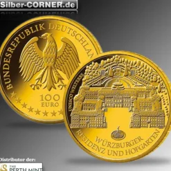 100 Euro - Würzburg - Goldmünze 2010 +Box +COA