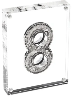 Figure Eight - Drache / Phönix - 2 Unzen Silber Antik Finish 2020 +Box +COA*