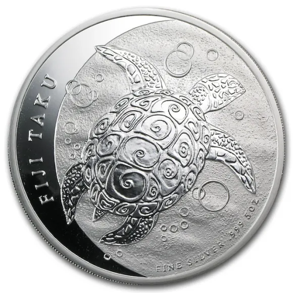 Fiji Taku Schildkröte 5 Oz Silber 2013*
