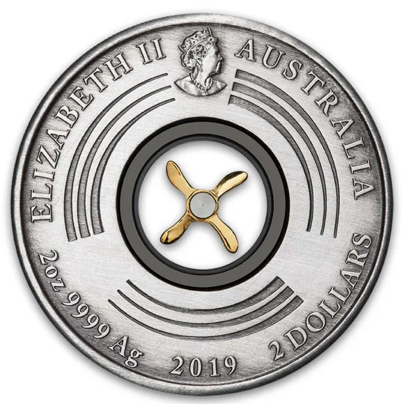 First Flight Eng to Aus 2 oz Antik Silber 2019*