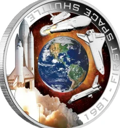 First Space Shuttle 1 Unze Silber Proof 2010 +Box +COA*
