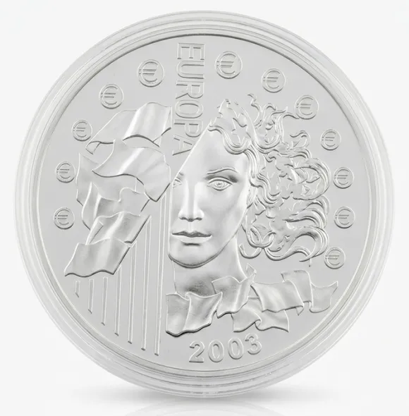 Frankreich 1. Geburtstag des Euro 1 KG Silber 2003 + Box + COA*