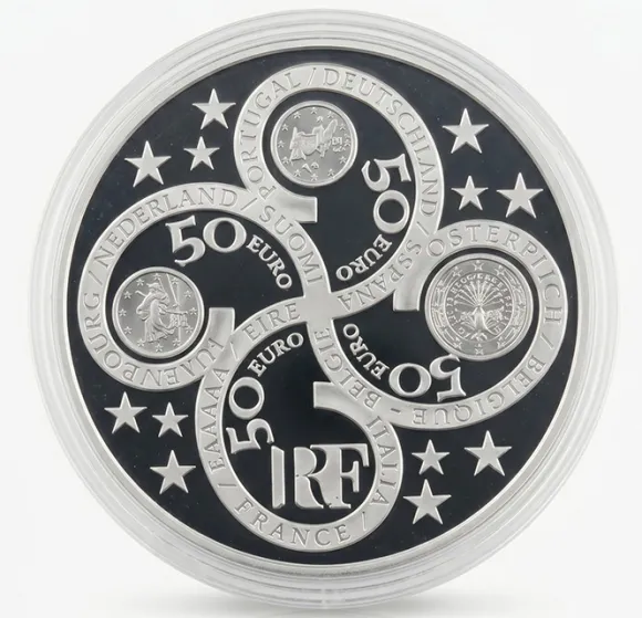 Frankreich 1. Geburtstag des Euro 1 KG Silber 2003 + Box + COA*