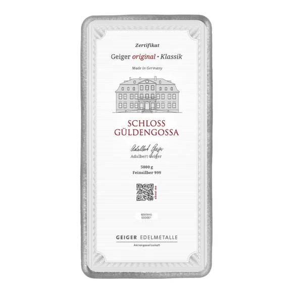 Geiger 5 KG Silberbarren gegossen (LEV)