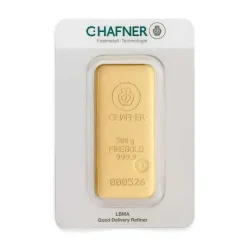 500 Gramm Goldbarren C. Hafner gegossen