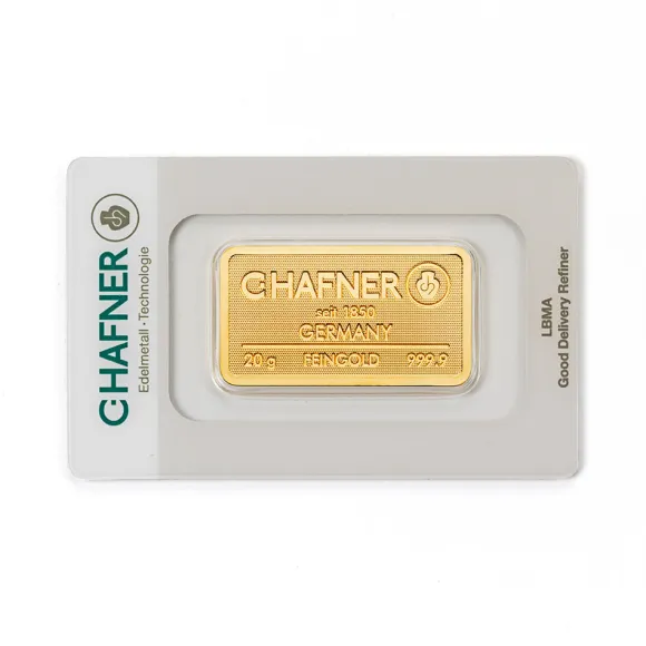 20 Gramm Goldbarren C. Hafner geprägt