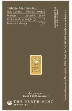 1 Gramm Goldbarren Dune - Perth Mint