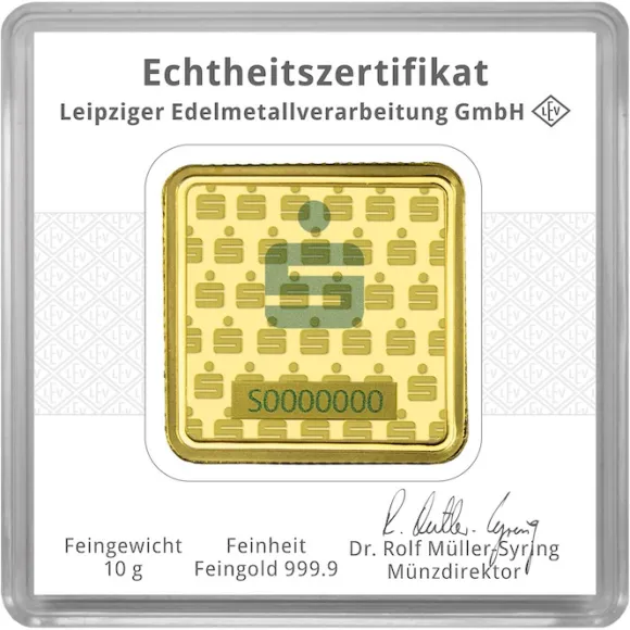 10 Gramm Goldbarren Sparkasse (LEV)