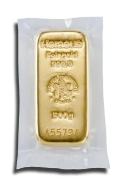 500 Gramm Heraeus Goldbarren gegossen