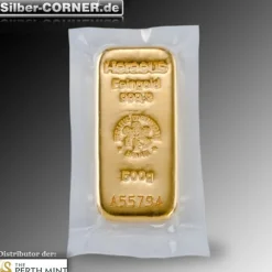 500 Gramm Heraeus Goldbarren gegossen