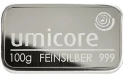 100 Gramm Umicore Silberbarren (kein Münzbarren)