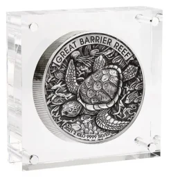 Great Barrier Reef 2 KG Silber Antik Finish 2021 +Box +COA*