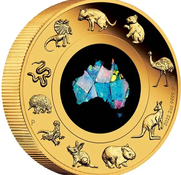 Great Southern Land - Opal - 2 Oz Gold Proof + Box +COA