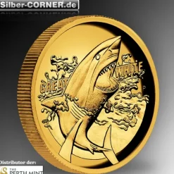 Great White Shark 1 Oz Gold High Relief + Box + COA