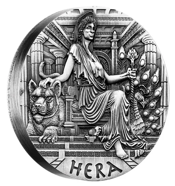 Göttinnen des Olymp - Hera- 2 Oz Silber High Relief 2015*