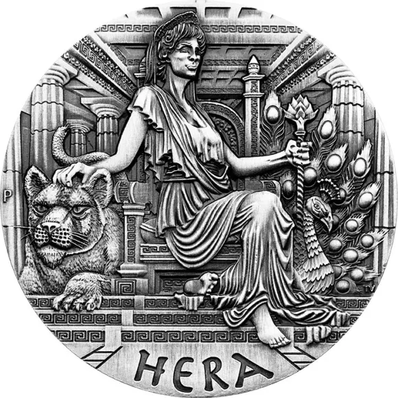 Göttinnen des Olymp - Hera- 2 Oz Silber High Relief 2015*