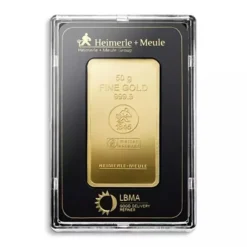 Heimerle + Meule 50 Gramm Goldbarren geprägt