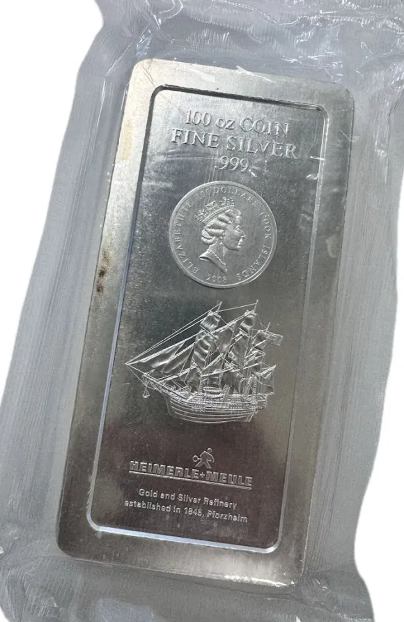 Heimerle + Meule 100 Oz Silber Münzbarren 100 CID *