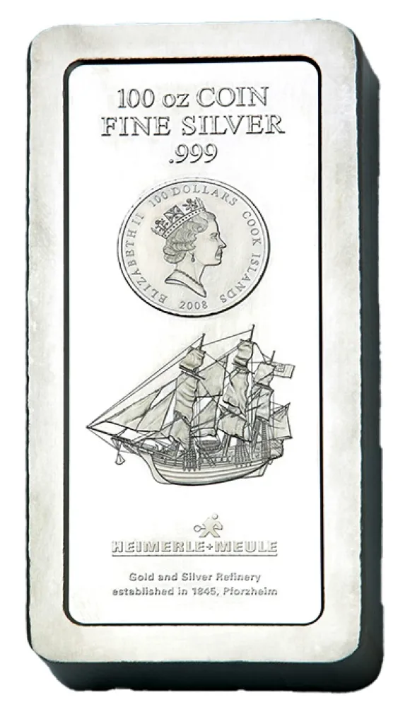 Heimerle + Meule 100 Oz Silber Münzbarren 100 CID *