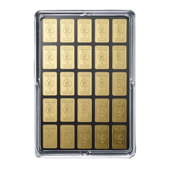 Heimerle + Meule 25 x 1 Gramm Goldbarren Unity