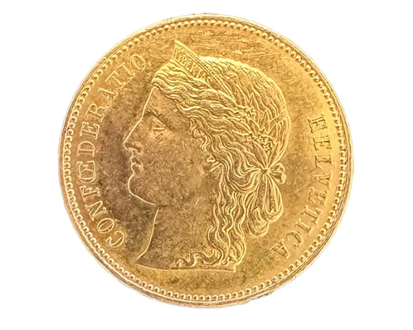 Helvetia 20 Franken Goldmünze Schweiz