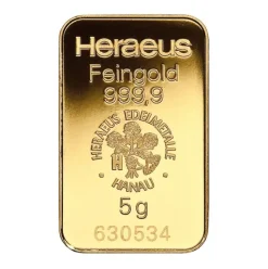 Heraeus 5 Gramm Goldbarren