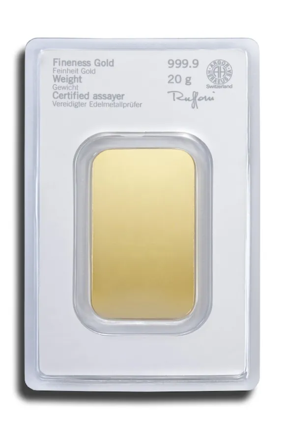Heraeus 20 Gramm Goldbarren
